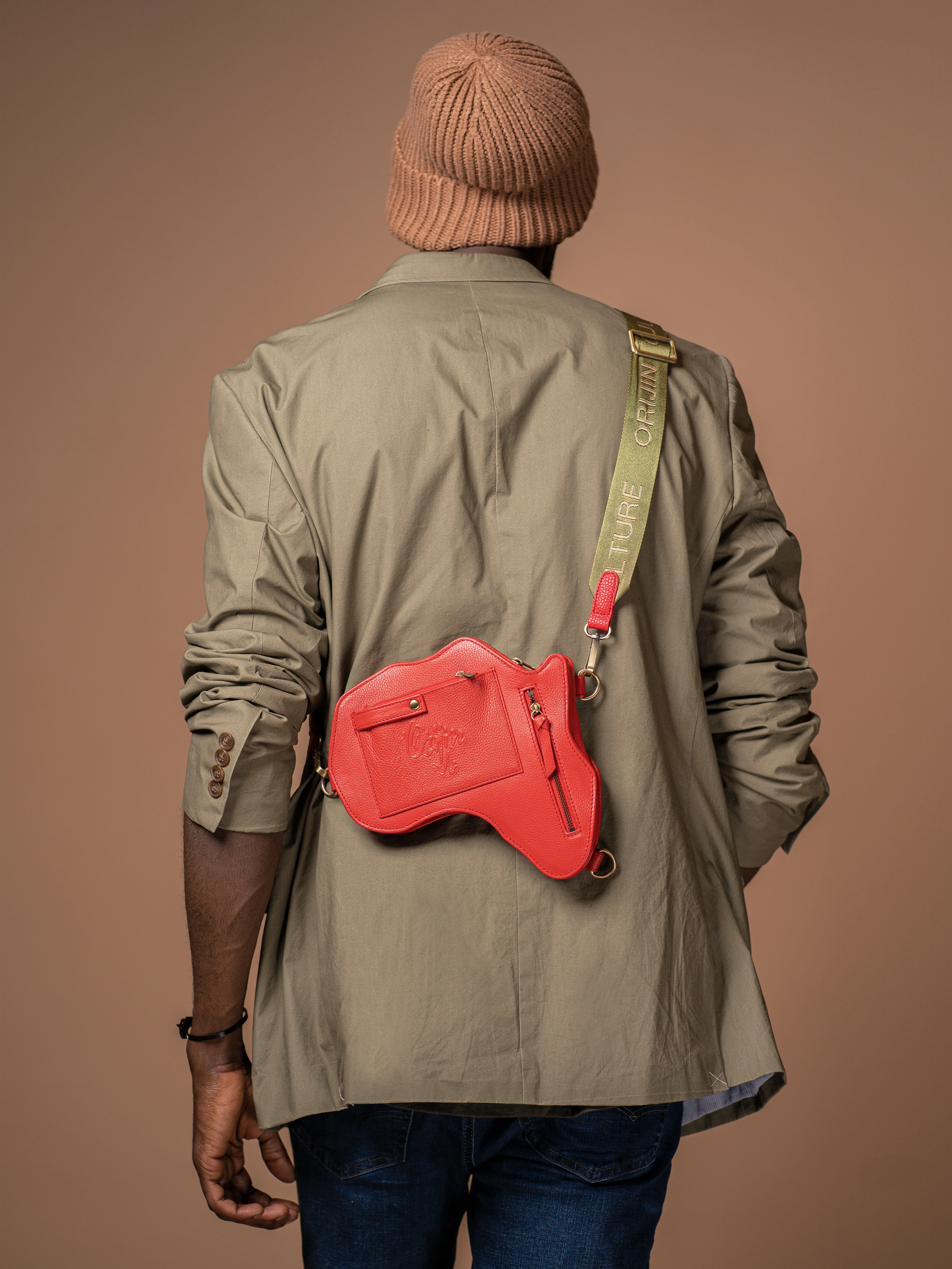 Africa Belt Bag - Red Leather - Image 4