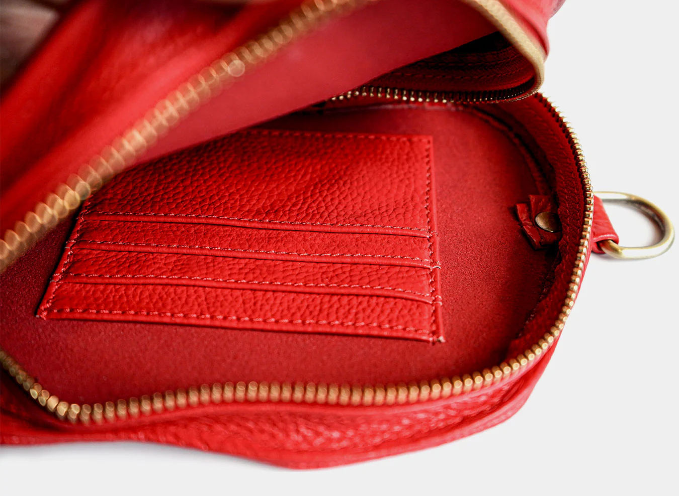 Africa Fanny Pack/ CrossBody Bag - Red Leather - Image 5