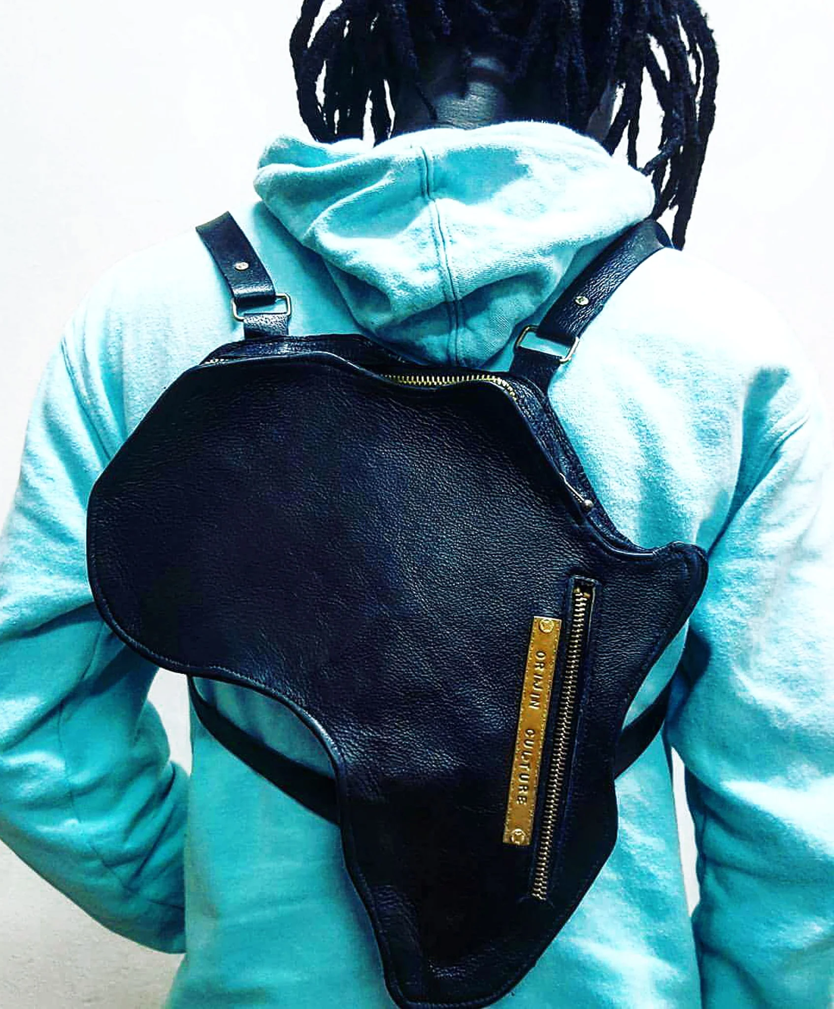 Africa Bag / Backpack- Black Leather (Large).. - Image 3