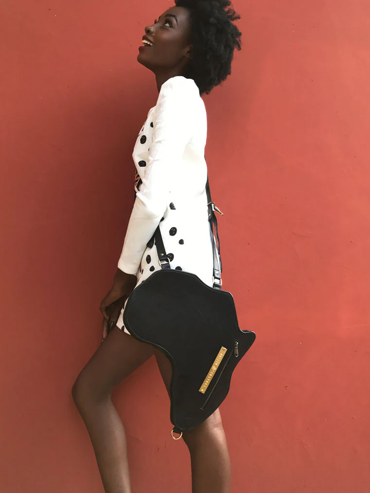 Africa Bag / Backpack - Black Leather (Medium) - Image 3