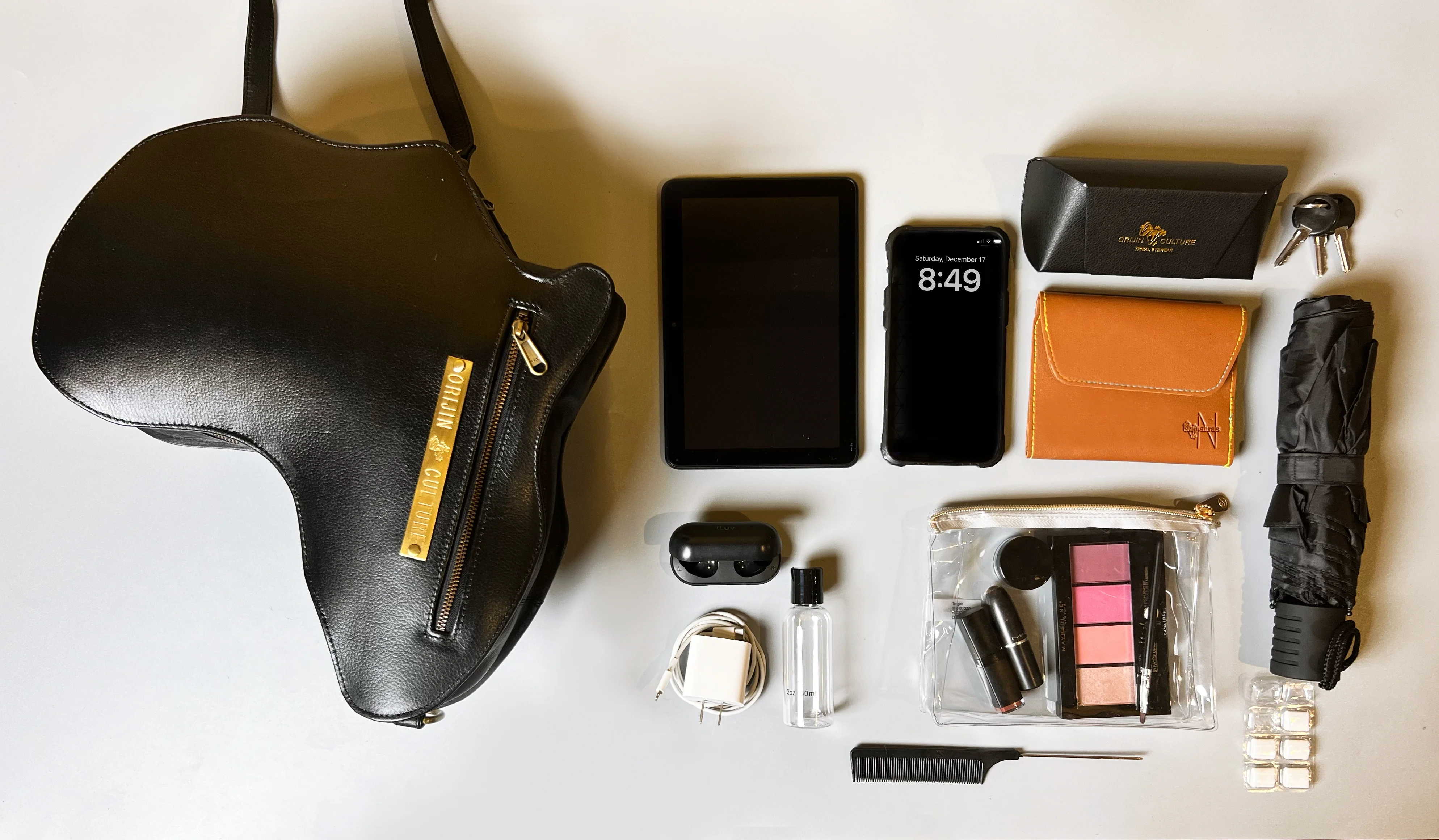 Africa Bag / Backpack - Black Leather (Medium) - Image 9