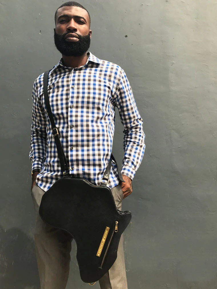 Africa Bag / Backpack - Black Leather (Large) - Image 4