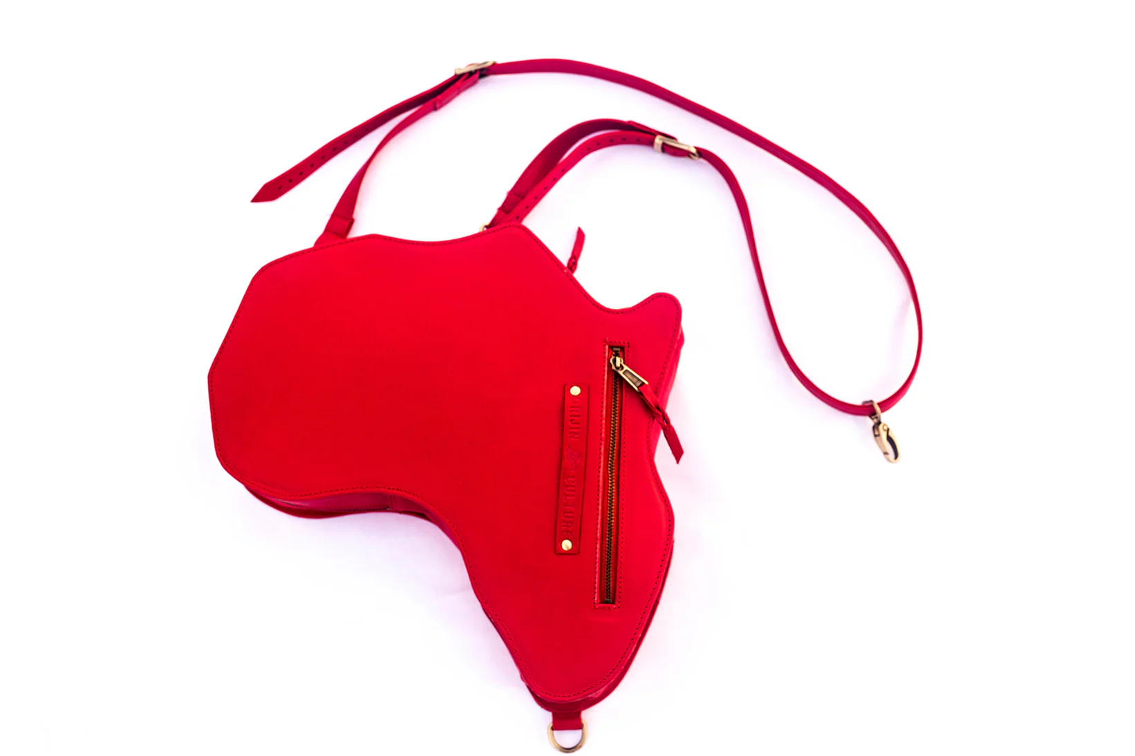 Africa Bag / Backpack- Red Leather(Medium) - Image 4