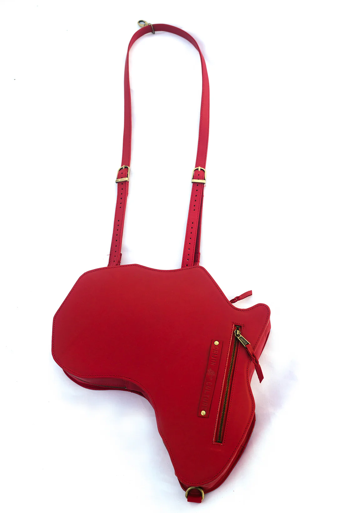 Africa Bag / Backpack- Red Leather(Medium) - Image 8